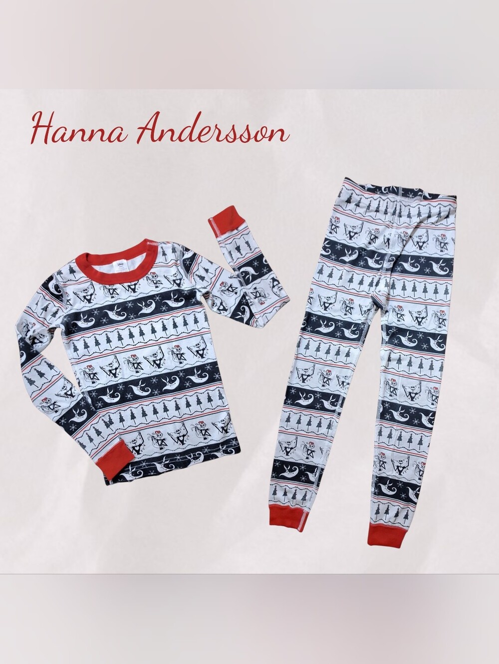 Hanna Andersson White, Black & Red Holiday Kids Pajama Set